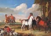 unknow artist Horses and Hunter Germany oil painting artist
